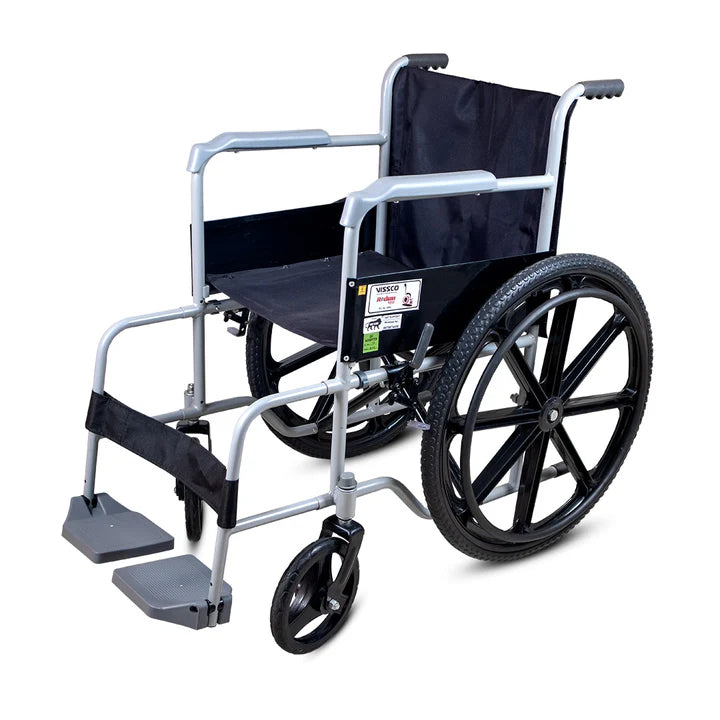Rodeo Veer Mag Wheel | WheelChair With Fixed Handle | Swingable Footrest | Weight Capacity 100kg Rodeo Veer Mag Wheel | WheelChair With Fixed Handle | Swingable Footrest | Weight Capacity 100kg